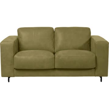Leren bank Clear - 2 zits - Kenia Olive (olijf) - Poten, Bohemian, Eigentijds, Modern, Retro, Vintage, 150 tot 200 cm, Nieuw, Ophalen of Verzenden