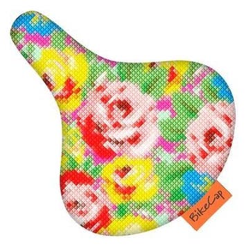 Bikecap, zadelhoes print geborduurde bloemen, Nieuw