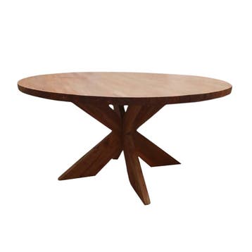 Houten tafel, diameter 140cm, gebruikt, Huis en Inrichting, Ophalen of Verzenden, Gebruikt