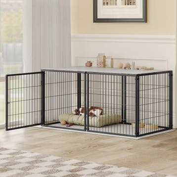 Modulaire Hondenkennel 120x60x60cm - Zwart Metaal met PVC Co, Dieren en Toebehoren, Verzenden, Nieuw