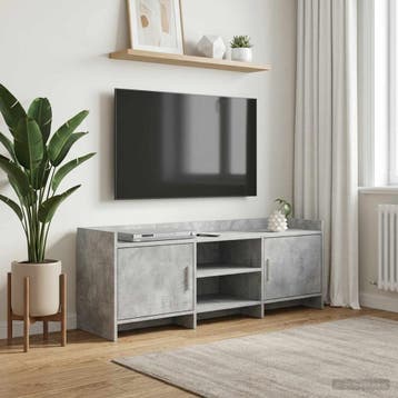 vidaXL TV-kast 130 x 33 x 47 cm Betongrijs Bewerkt hout, Minder dan 50 cm, Verzenden, Nieuw, Minder dan 100 cm
