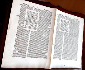 Nicolaus de Lyra - Sheet from Incunable Biblia latina, Antiek en Kunst, Antiek | Boeken en Bijbels