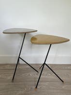 Pilastro - Set bijzettafels (2) - Hout, Staal, Antiek en Kunst