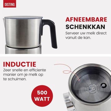 2dekans | DistinQ® Melkopschuimer – Inductiemelkopschuimer, Ophalen of Verzenden, Zo goed als nieuw
