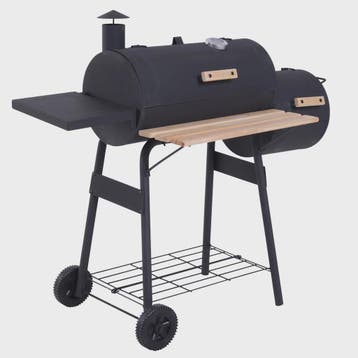 Outsunny Charcoal Smoker BBQ Grill met Thermometer, Wielen e, Verzenden, Nieuw