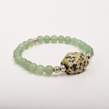 Edelsteen Jade kralenarmband met elastiek, voorzien van D..., Ophalen of Verzenden, Nieuw, Kraal