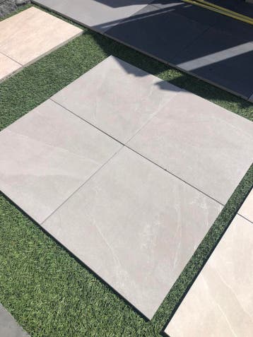 keramische terrastegels 60x60x3 slate taupe partijtegels, Nieuw, Keramiek, Terrastegels