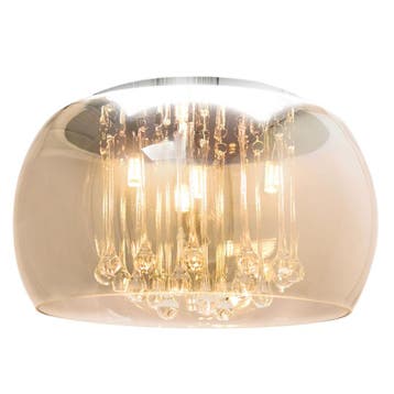 Design plafondlamp amber, Lorenzo, Ophalen of Verzenden, Nieuw, Glas