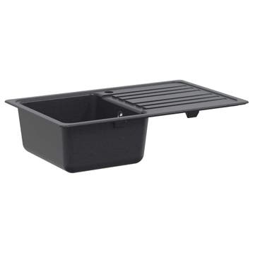 vidaXL Spoelbak met afdruipplaat Graniet 76,5 cm x 46 cm x, Verzenden, Nieuw