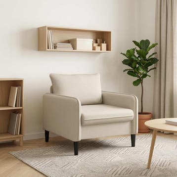 vidaXL XL fauteuil Havermout fluweel, Verzenden, Nieuw