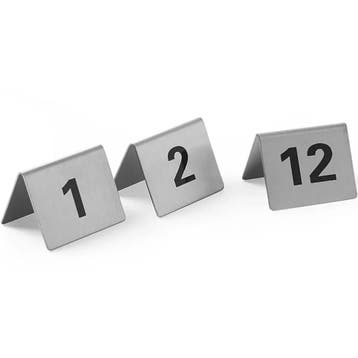 Tafelnummers | RVS | 1 t/m 12 | 12 Stuks | 50x35x40(h)mm, Verzenden, Nieuw in verpakking