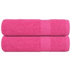vidaXL Handdoeken FROGN 2 st 50x100 cm 360 g/m² roze, Verzenden, Nieuw, Roze