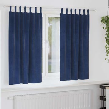 vidaXL Gordijnen 2 st Donkerblauw 140 x 175 cm fluweel, Verzenden, Nieuw, Blauw