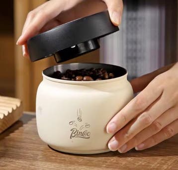 Koffieopslagbus RVS met vacuümpomp – 400 tot 1200 ml, Verzenden, Nieuw