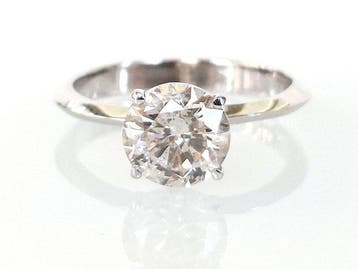 Zonder minimumprijs - Verlovingsring - 14 karaat Witgoud -, Sieraden, Tassen en Uiterlijk, Antieke sieraden