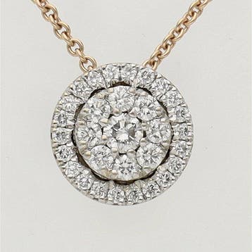 Ketting met hanger - 18 karaat Roségoud, Witgoud - 0.61ct.