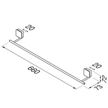 Handdoekrek Geesa Topaz 60cm Minimalistisch Chroom, Ophalen of Verzenden, Nieuw