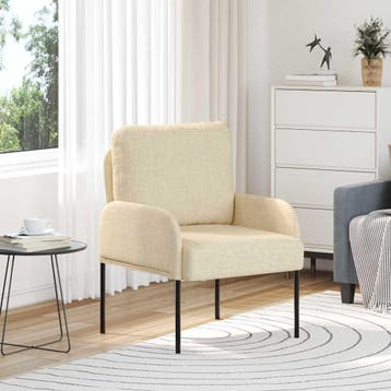 vidaXL Banken met kussen 55cm Crème Multiplex, Huis en Inrichting, Verzenden, Nieuw, Minder dan 150 cm