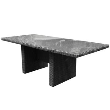 Menorca dining tuintafel 220x100xH75 cm antraciet, Ophalen of Verzenden, Nieuw, Wicker