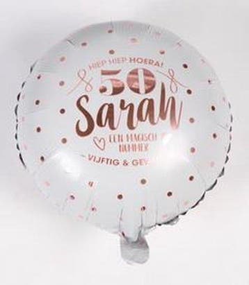 Foil Ballon Hiep hiep hoera 50 Sarah, Hobby en Vrije tijd, Feestartikelen, Verzenden, Nieuw, Versiering, Abraham of Sarah