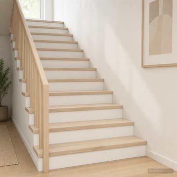 vidaXL Trap Tread 2 st 120 x 30 x 2 cm Wit Massief Eikenhout, Verzenden, Nieuw