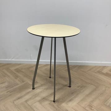 sta-tafel, (hxbxd) 110x80x80 cm, Ahorn blad - metalen poten, Ophalen of Verzenden, Gebruikt
