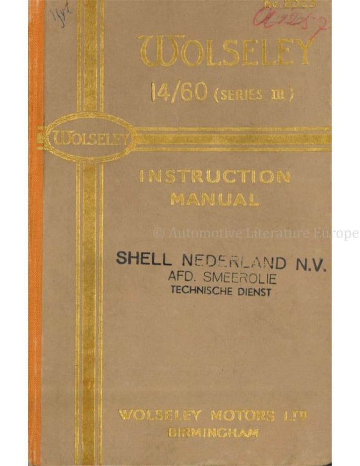 1948 WOLSELEY 14 60 INSTRUCTIEBOEKJE ENGELS, Auto diversen, Handleidingen en Instructieboekjes
