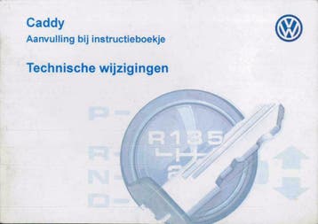 1997 Volkswagen Caddy Aanvulling Instructieboekje Nederlands, Verzenden