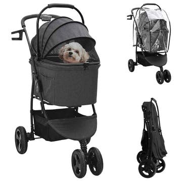 vidaXL Opvouwbare Huisdierenwagen Zwart 78 x 54 x 101 cm, Verzenden, Nieuw