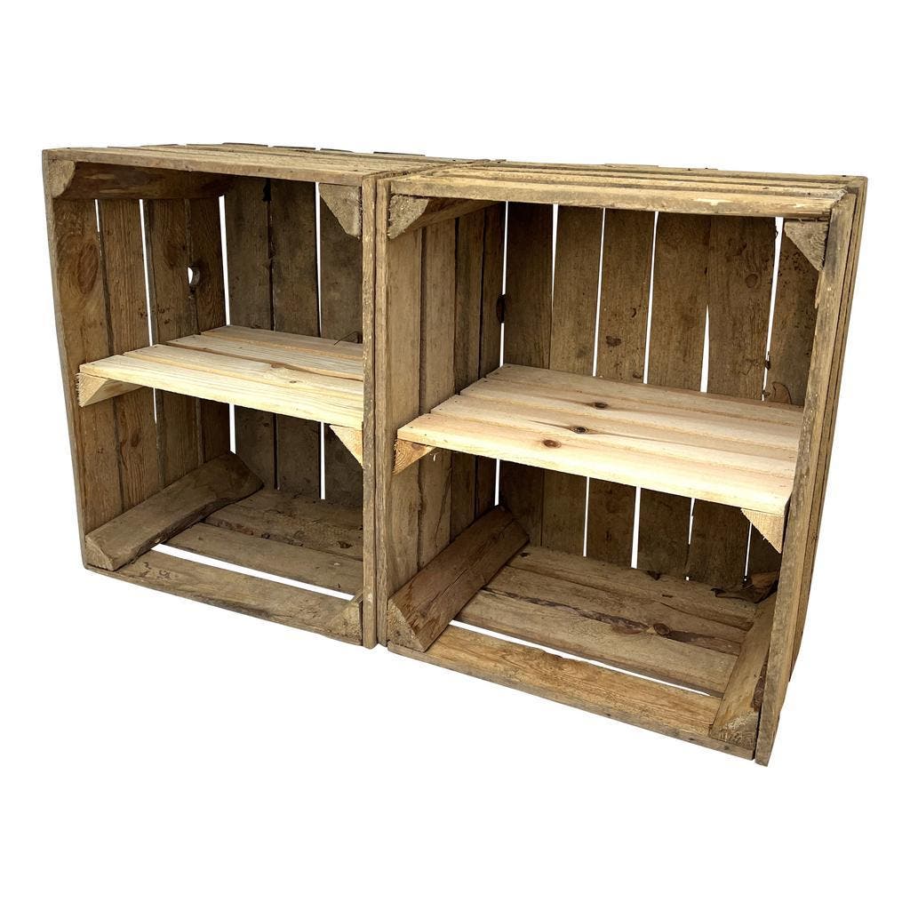Johanna Fruitkistenrek, set van 2 stuks, wit, gevlamd met