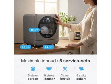 Skoov Mini Vaatwasser met waterreservoir - 5 couverts - 6, Verzenden, Nieuw