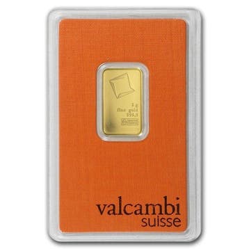 5 gram - Goud .999 - Valcambi - Verzegeld en met certificaat