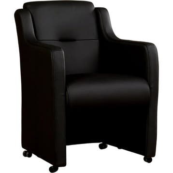 Leren eetkamerstoel Mass - Toledo Nero (zwart) - Met, Huis en Inrichting, Stoelen, Ophalen of Verzenden, Nieuw, Leer, Eigentijds, Modern