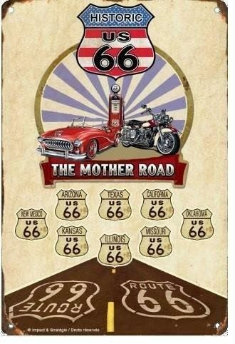 Route 66 the mother road reclamebord, Verzamelen, Verzenden, Nieuw