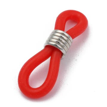 10 x brillenkoord eindje, rood, rubber, 20 x 7mm platinum, Ophalen of Verzenden, Nieuw, Draad