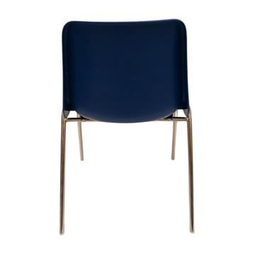 Stapelbare stoel set van 4, blauw/zilver, gebruikt Set, Ophalen of Verzenden, Gebruikt, Overige typen