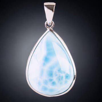 Larimar, de edelsteen van de Caraïben - Zilveren hanger met, Verzamelen