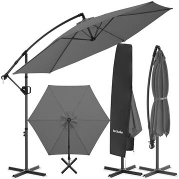 Parasol Artemis, 360° draaibaar, kantelbaar, 3 x 3 m - grijs, Verzenden, Nieuw