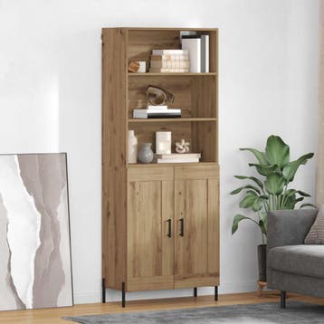 vidaXL buffetkast Artisan Eiken 69,5 x 32,5 x 180 cm Bewerkt, Minder dan 50 cm, Verzenden, Nieuw, Minder dan 100 cm