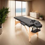 2 zone massagetafel met 5cm matras en houten frame - zwart, Verzenden, Nieuw