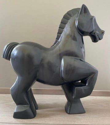 Beeld, Modernistisch keramisch paardenbeeld - 32.5 cm -