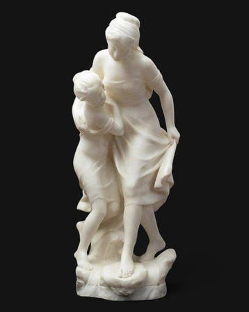 sculptuur, Scultura antica Napoleone III in alabastro, Antiek en Kunst, Antiek | Keramiek en Aardewerk