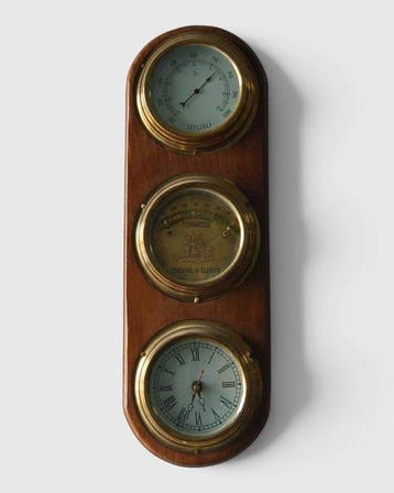 Wandklok - Hout, Messing - 1970-1980
