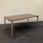 verstelbaar bureau 180x90 cm, Donker bruin blad - grijs, Huis en Inrichting, Bureaus, Ophalen of Verzenden, In hoogte verstelbaar