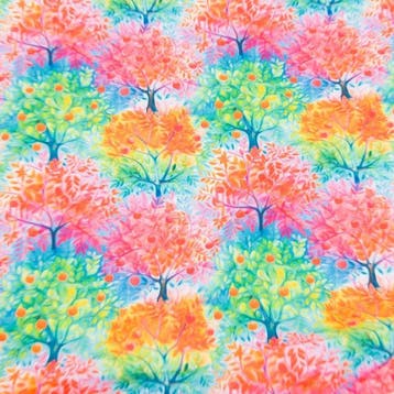 AA147 - Decoratieve stof - Bomen in aquarel in meerdere
