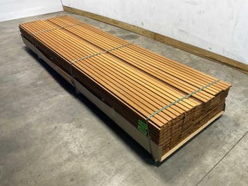 Veiling - 25x ThermoWood Ayous Rib3 gevelbekleding 330x14x1,, Doe-het-zelf en Verbouw, Hout en Planken, Nieuw