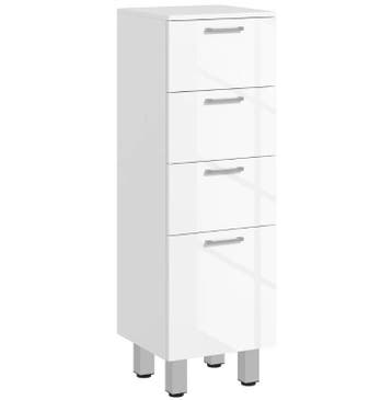 Nieuwe Kleankin Badkamerkast Wit – 4 Laden – 30x30x93 cm, Huis en Inrichting, Badkamer | Badkamermeubels, (Half)hoge kast, Minder dan 50 cm