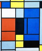Piet Mondriaan - “Tableau No. , 1921”. Gesigneerd in de
