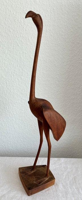 Figuur - Flamingo van teakhout