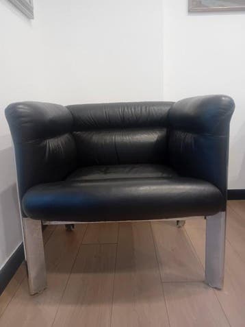 Poltrona Frau - Marco Zanuso - Fauteuil - Intermezzo - Leder, Antiek en Kunst, Antiek | Meubels | Stoelen en Banken